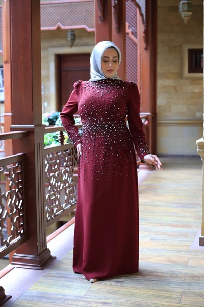 0024 KOD TAŞLI ABİYE ELBİSE
