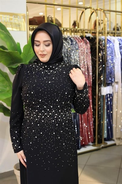 0024 KOD TAŞLI ABİYE ELBİSE