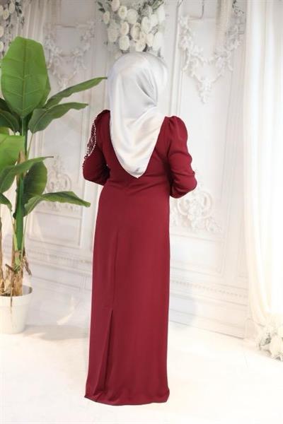 0049 فستان صخري بتفاصيل أوراق الشجر 0049