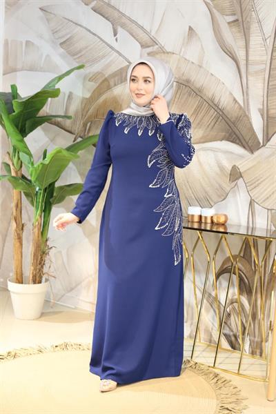 0049 فستان صخري بتفاصيل أوراق الشجر 0049