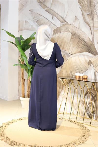 0049 فستان صخري بتفاصيل أوراق الشجر 0049