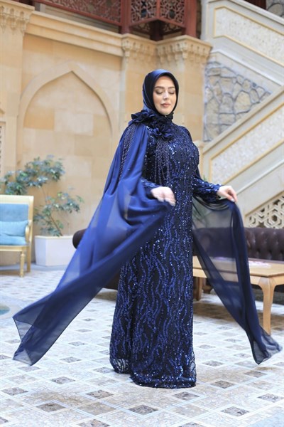 0052 KOD PELERİN DETAYLI ELBİSE