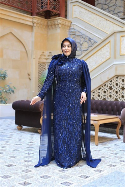 0052 KOD PELERİN DETAYLI ELBİSE