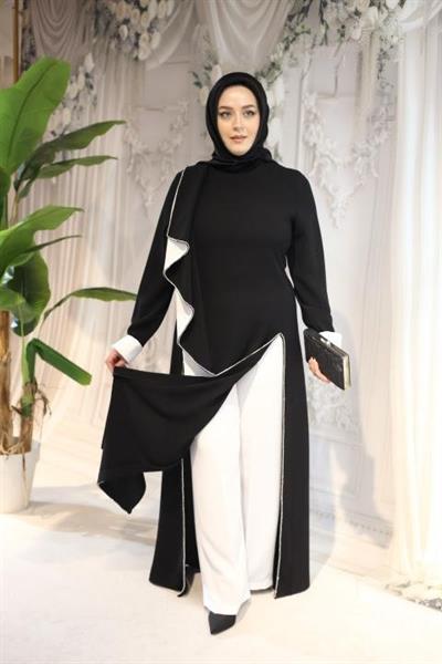 011 CODE PANTS SUIT WITH SIDE SLITS