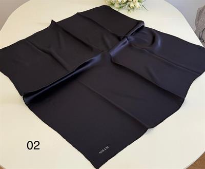 02 CODE SOLID COLOR NAVY BLUE AHLEM TWILL SILK SCARF