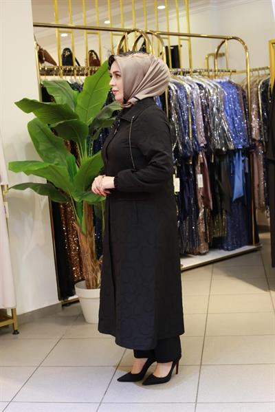 1101 KOD KENDİNDEN DESENLİ MEVSİMLİK KAPİTONE SİYAH