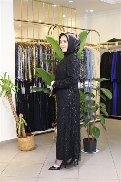 1105 CODE STONE PRINTED EVENING DRESS