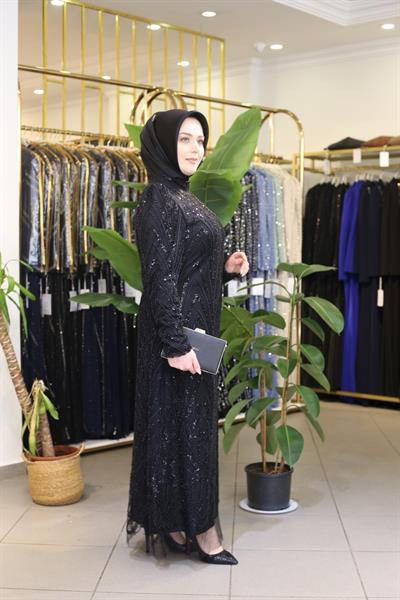 1105 CODE STONE PRINTED EVENING DRESS