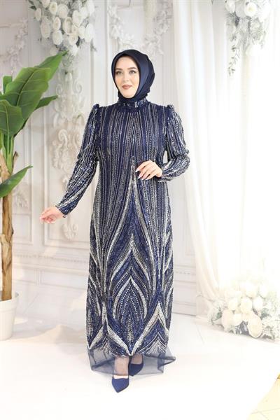 1106 CODE SHINY STONE PRINTED EVENING DRESS