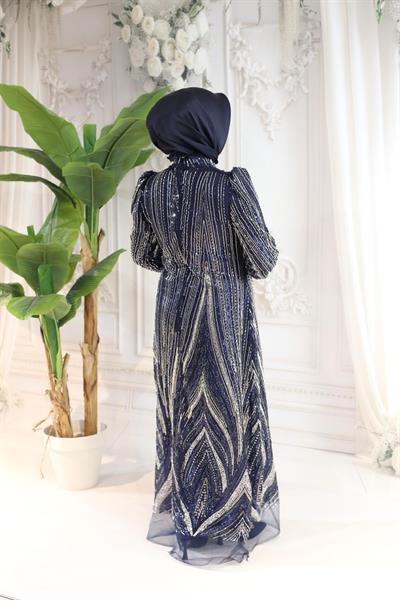 1106 CODE SHINY STONE PRINTED EVENING DRESS