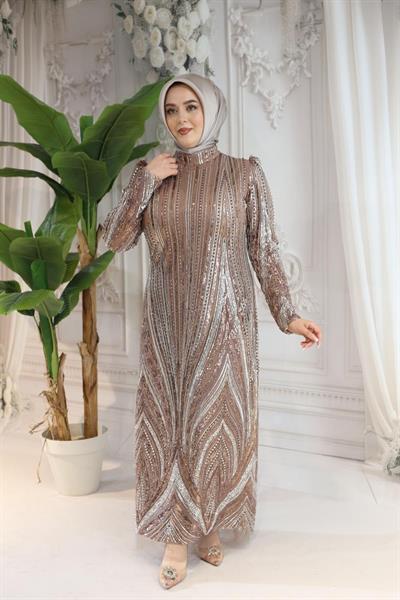 1106 CODE SHINY STONE PRINTED EVENING DRESS