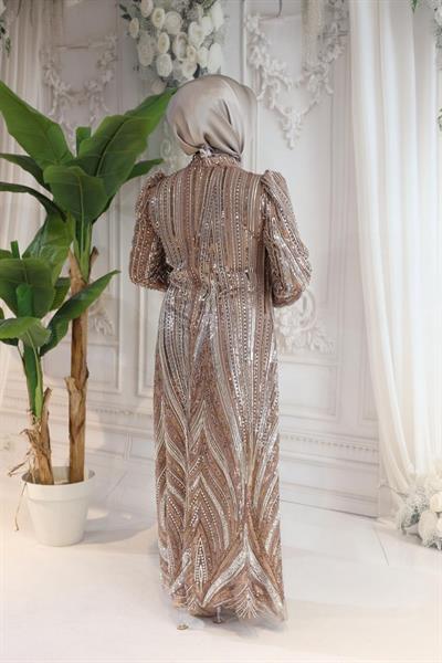 1106 CODE SHINY STONE PRINTED EVENING DRESS