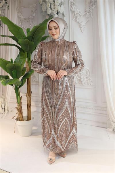 1106 CODE SHINY STONE PRINTED EVENING DRESS