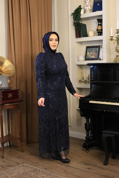 1115 CODE EVENING DRESS WITH STONES