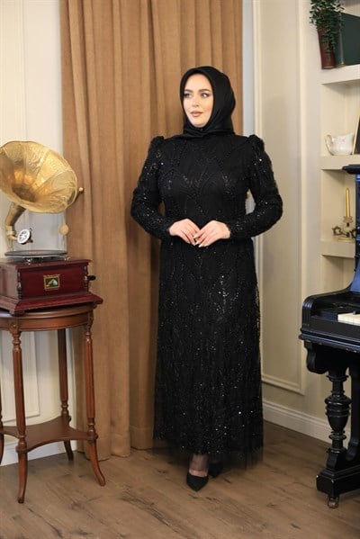 1115 CODE EVENING DRESS WITH STONES