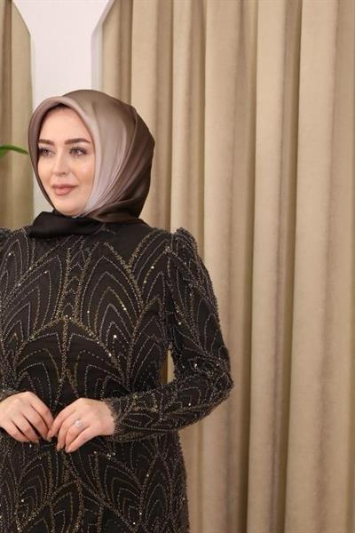 1115 KOD TAŞLI ABİYE ELBİSE YEŞİL