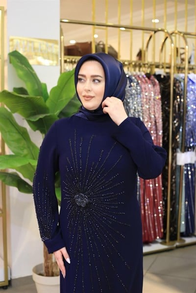 1155 KOD KRİSTAL TAŞ İŞLEME ELBİSE