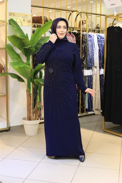 1155 KOD KRİSTAL TAŞ İŞLEME ELBİSE