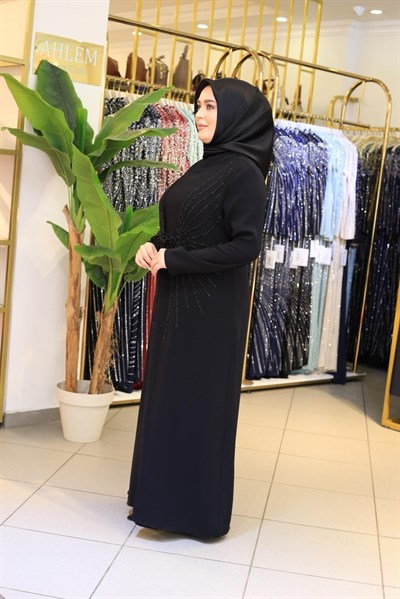 1165 KOD KREP TAŞLI ELBİSE