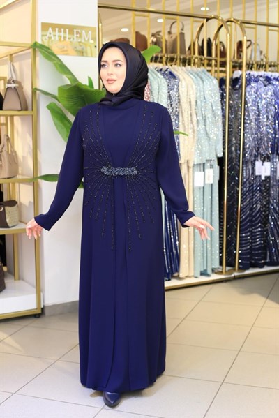 1165 KOD KREP TAŞLI ELBİSE