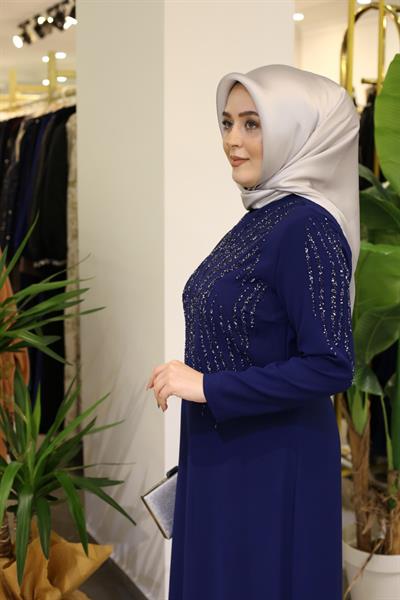 1311 CODE STONE STRIPED CREPE DRESS