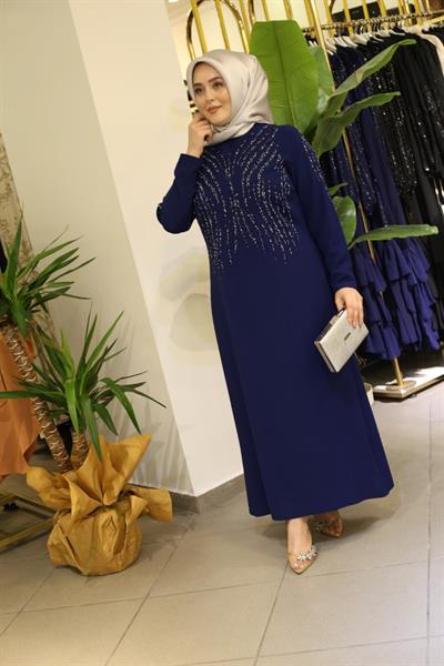 1311 CODE STONE STRIPED CREPE DRESS