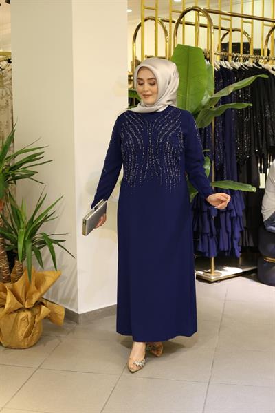 1311 CODE STONE STRIPED CREPE DRESS