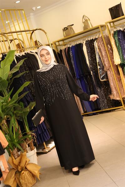 1311 CODE STONE STRIPED CREPE DRESS