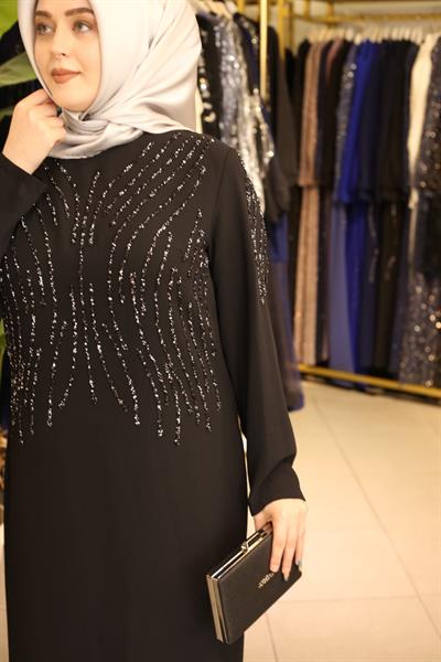 1311 CODE STONE STRIPED CREPE DRESS