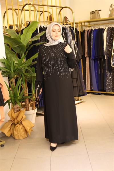 1311 CODE STONE STRIPED CREPE DRESS