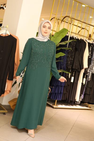 1311 CODE STONE STRIPED CREPE DRESS