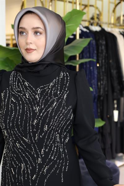 1321 CODE CREPE TAŞLI ELBİSE