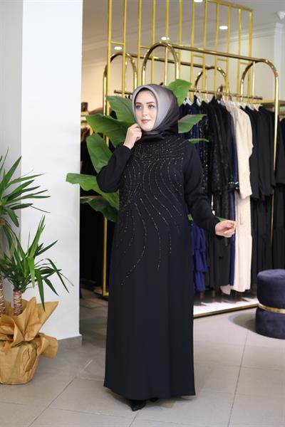 1356 فستان مخطط بالحجر بنمط هندسي 1356 كود مخطط بالحجر