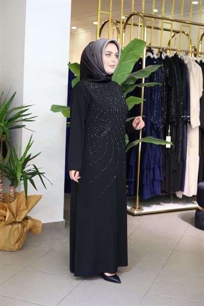 1356 فستان مخطط بالحجر بنمط هندسي 1356 كود مخطط بالحجر