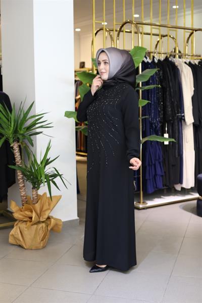 1356 فستان مخطط بالحجر بنمط هندسي 1356 كود مخطط بالحجر