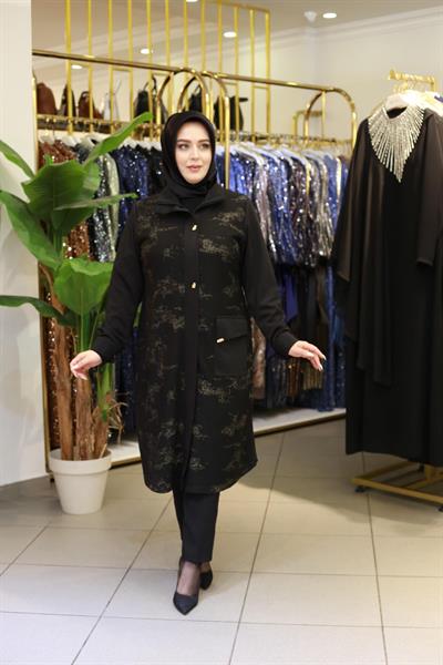 1507 KOD KENDİNDEN SİM DETAYLI KAP SİYAH