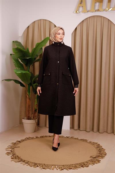 1509 KOD KENDİNDEN DESENLİ MEVSİMLİK KAP SİYAH