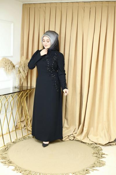 1680 KOD GÜPÜR DETAYLI ELBİSE