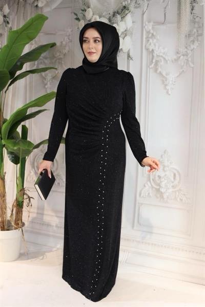 1743 KOD KENDİNDEN SİMLİ ELBİSE