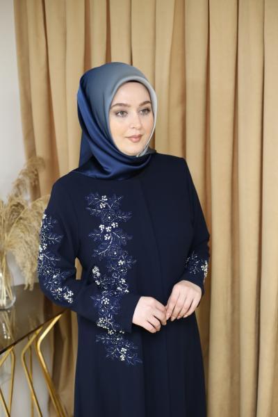 1969 CODE STONE AND GUIPURE DETAILED ABAYA