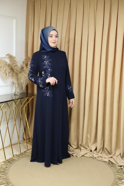 1969 CODE STONE AND GUIPURE DETAILED ABAYA