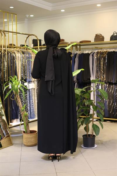 2006 CODE FLOWER DETAIL ONE SLEEVE CAPE DRESS