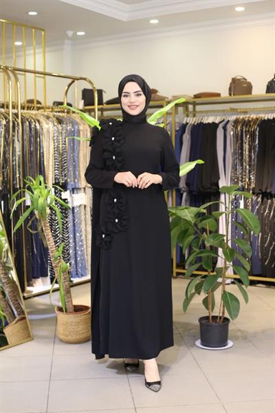 2006 CODE FLOWER DETAIL ONE SLEEVE CAPE DRESS