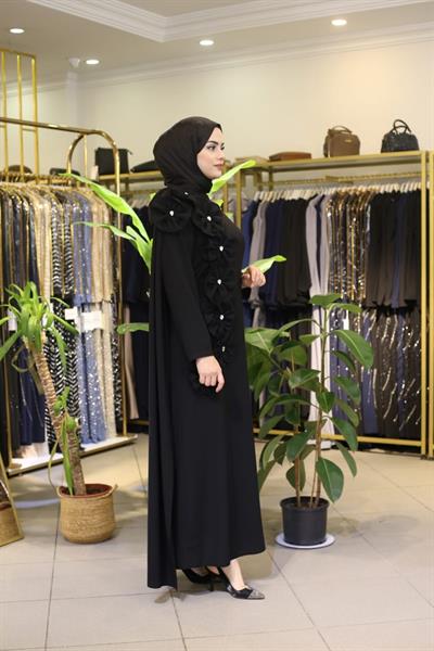 2006 CODE FLOWER DETAIL ONE SLEEVE CAPE DRESS