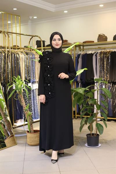 2006 CODE FLOWER DETAIL ONE SLEEVE CAPE DRESS