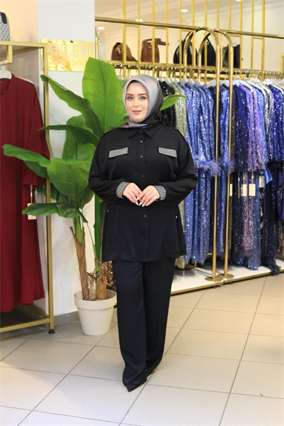 2026 KOD CEP DETAYLI PANTOLONLU TAKIM SİYAH