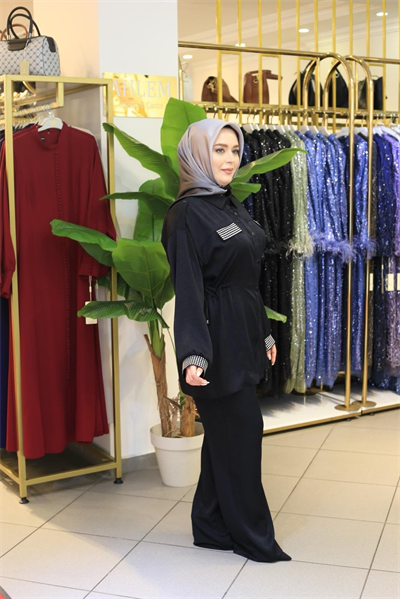 2026 KOD CEP DETAYLI PANTOLONLU TAKIM SİYAH