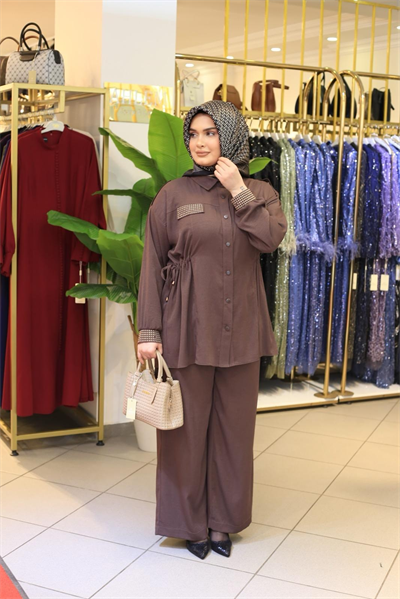 2026 KOD CEP DETAYLI PANTOLONLU TAKIM KAHVE