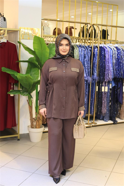 2026 KOD CEP DETAYLI PANTOLONLU TAKIM KAHVE