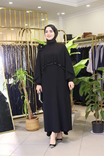 2030 CODE ONE SLEEVE FLORAL PATTERN CAPE DRESS